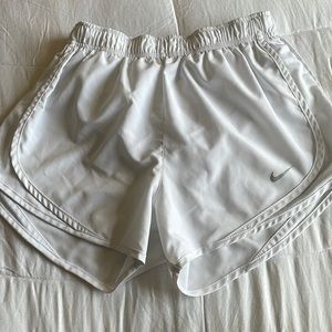 all white nike running shorts